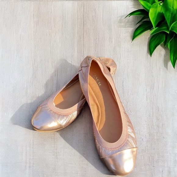 EUC - Coach Dalia Rose Gold Leather Ballet Flat - Size 8.5 - Picture 8 of 10